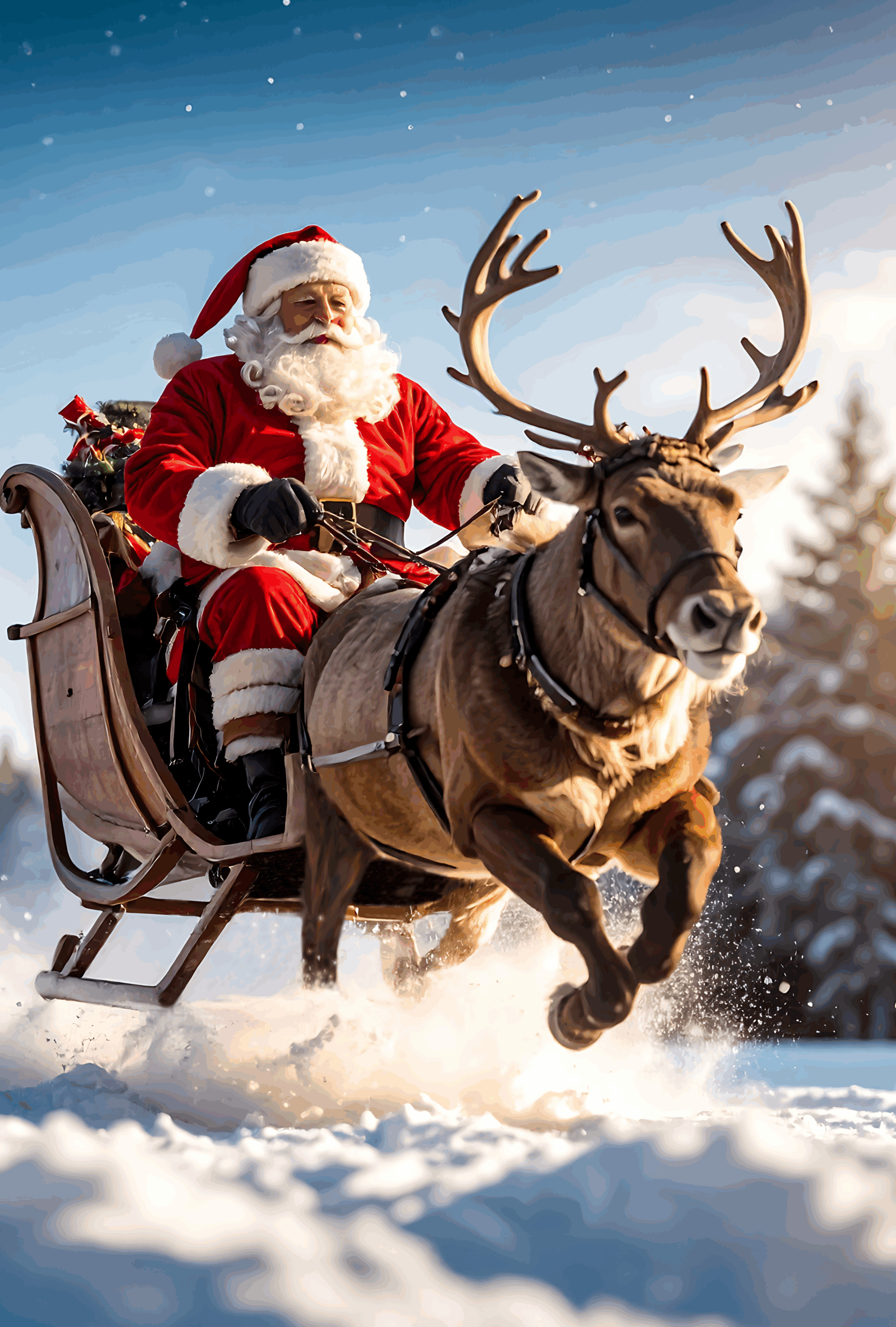 A poster for with Santa and his reindeer for Five Days of Christmas at Choctaw Landing