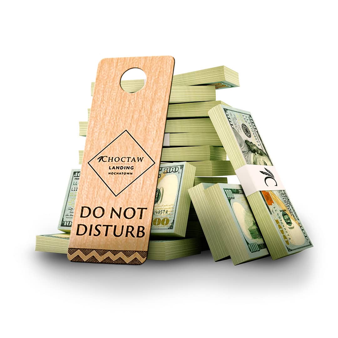 Do not disturb on a pile of money.